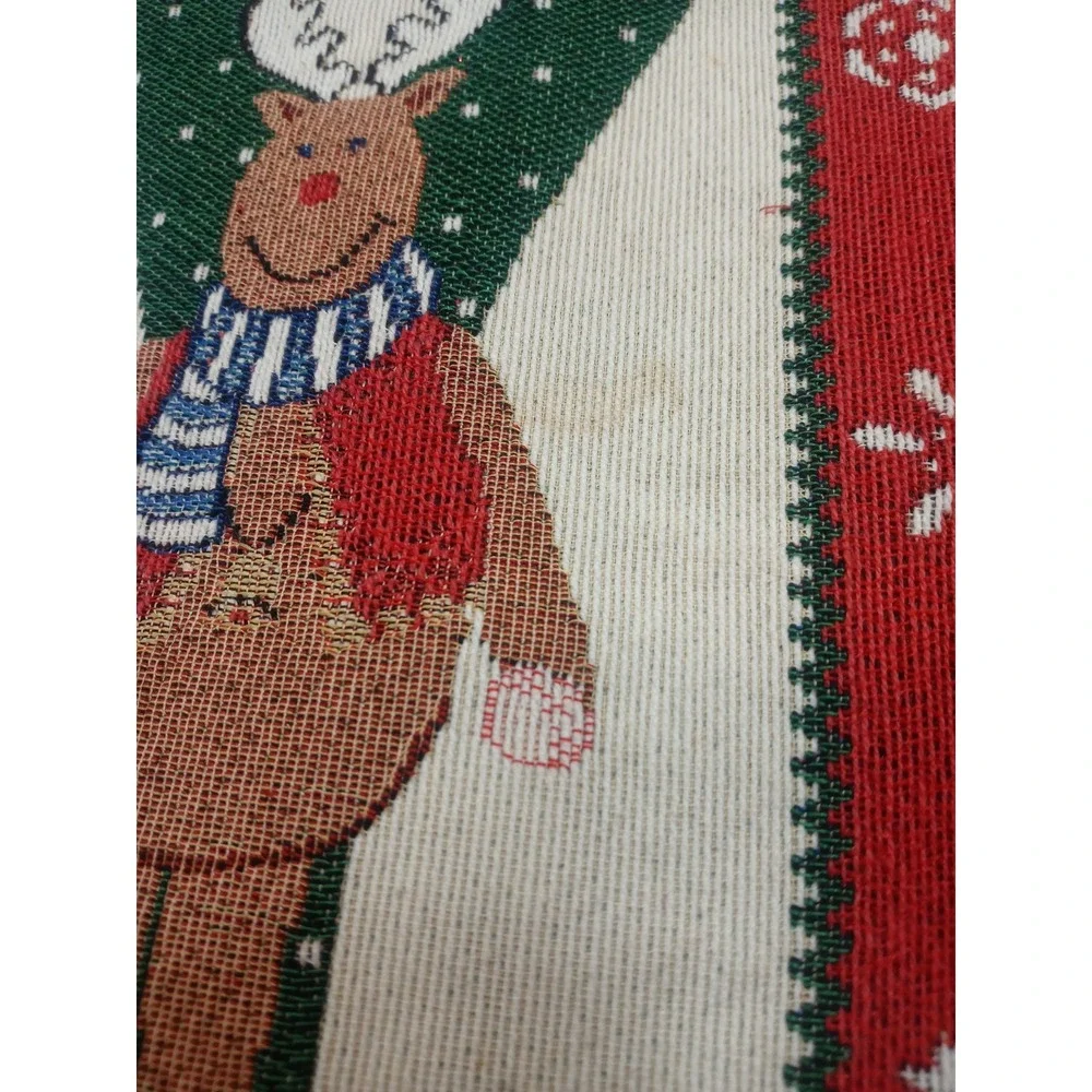 Holiday JOY Placemats Set of 4 Snowman‎ Santa Reindeer Christmas Decor